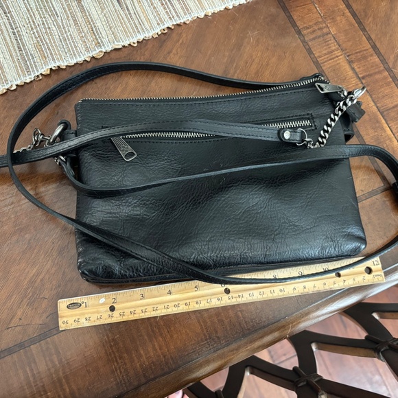 Patricia Nash Black Leather Double Zip Crossbody Bag - Picture 6 of 6